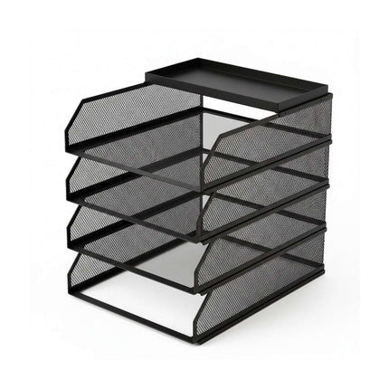 Dokumentų tvarkyklė, metalinis tinklelis, 4 A4 formato skyriai