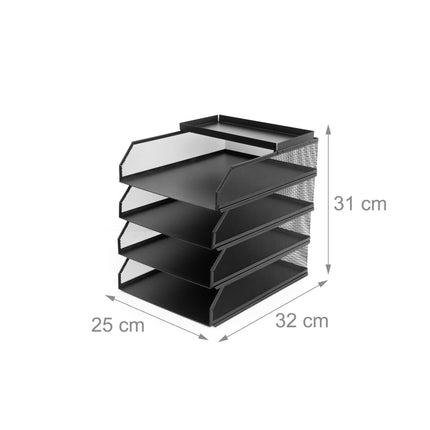 Dokumentų tvarkyklė, metalinis tinklelis, 4 A4 formato skyriai