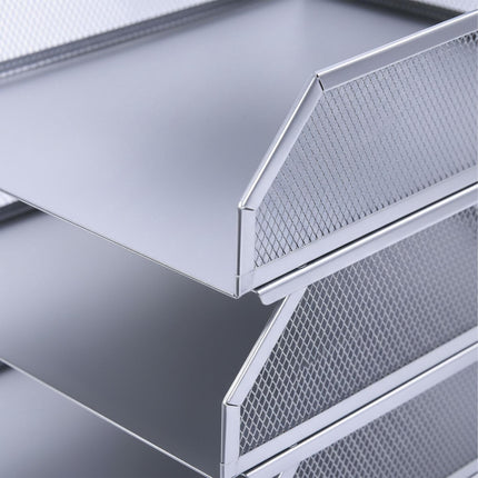 Dokumentų tvarkyklė, metalinis tinklelis, 4 pakopų A4 formato padėklai