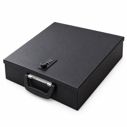 Document Safe A4 with Combination Lock and Carry Handle, Iron, Black