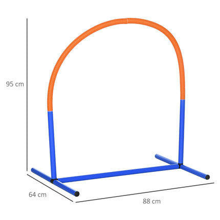 Šunų vikrumo treniruočių įranga, šunų vikrumo rinkinys, 4 dalių šunų treniruočių rinkinys su nešiojimo krepšiu, mėlynas + oranžinis, 88 x 64 x 95 cm