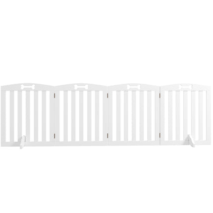 Dog barrier gate, foldable, 4-part, 207.5 x 61 cm, white