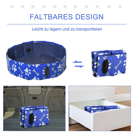 Collapsible dog pool tub for pets, 80 cm diameter