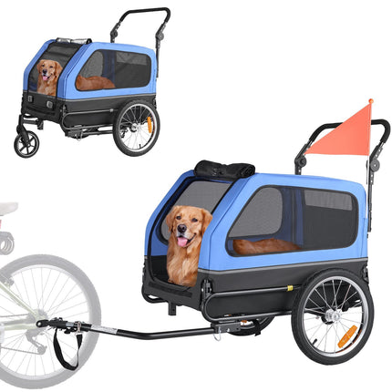 Dog Bike Trailer, 2-in-1 Stroller, 40 kg Capacity