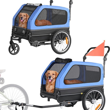 Dog Bike Trailer, 2-in-1 Stroller, 40 kg Capacity