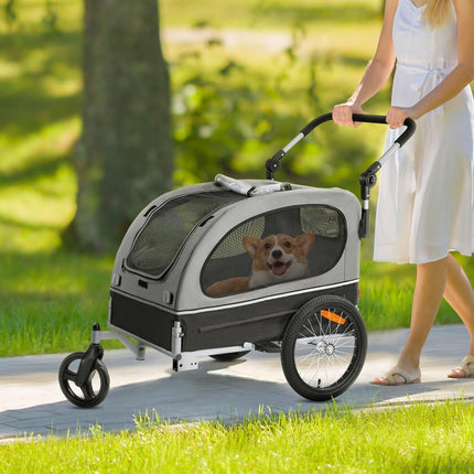 Dog Bike Trailer, 2-in-1 Stroller, 88 lb Capacity