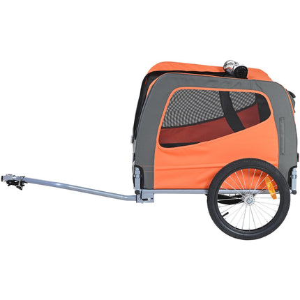 Dog Bike Trailer, 66 lb Capacity, Foldable, Quick-Release Wheels