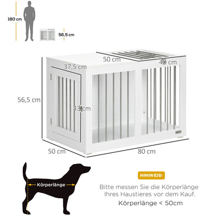 Medium Dog box - Double door, 80x50x56.5 cm, White