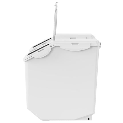 Dog Food Storage Containers, 2 x 15L, Airtight, Wheels, Measuring Cups