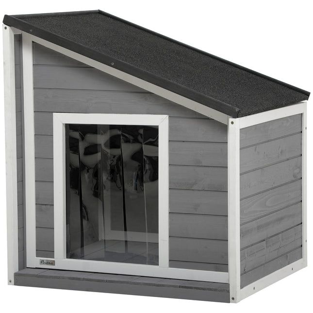 Weatherproof Spruce Wood Dog house with asphalt roof, 77 cm