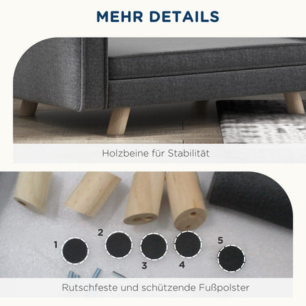 Šuns sofa, šuns guolis su iškiliu dizainu, nuimamas, skalbiamas užvalkalas, augintinio sofa su medinėmis kojelėmis, mažiems / vidutinio dydžio šunims, pilka
