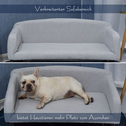 Šuns sofa, stilinga, augintinio sofa su uždangalu ir medinėmis kojelėmis, 82x54x36 cm