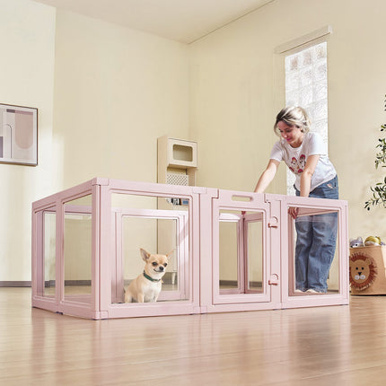Dog Whelping Box 154x100x60 cm, Transparent, Door Lock