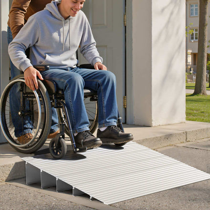Door Threshold Ramp, 138 mm Rise, Aluminum, 363 kg
