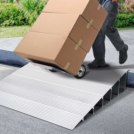 Door Threshold Ramp, Aluminum, 6 in Rise, 800 lb