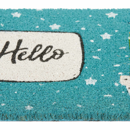 Kokoso spalvos durų kilimėlis „Hello“