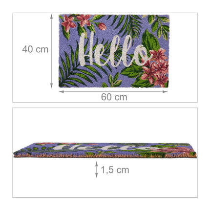 Kokoso spalvos durų kilimėlis „Hello“
