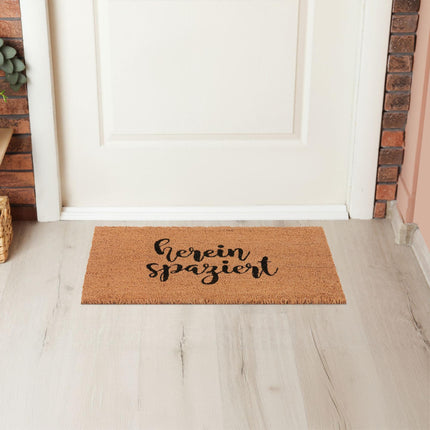 Door mat in coconut Hereinspaziert