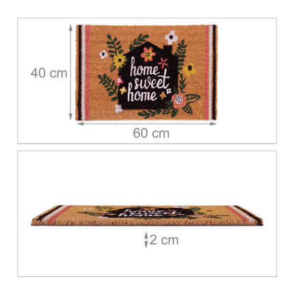Kokoso spalvos durų kilimėlis „Home Sweet Home“