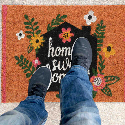 Kokoso spalvos durų kilimėlis „Home Sweet Home“