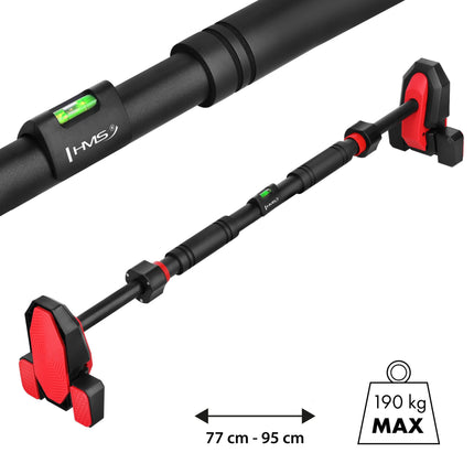 Prisitraukimų skersinis prie durų - triguba atrama, be gręžimo, 77-95 cm