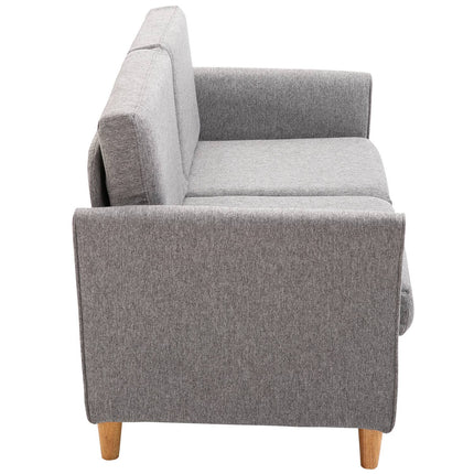 Dvigulė sofa, patogi sofa, nuimama su pagalvėlėmis, lininė, šviesiai pilka, 141 x 65 x 78 cm