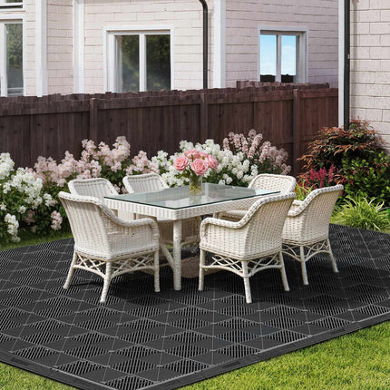 Drainage Mat Transition Edge Kit, 11-Piece PP, Black