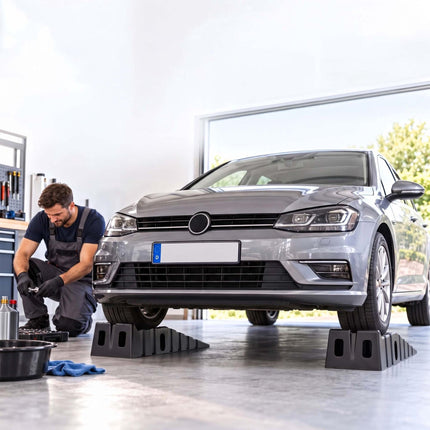 Drive-On Car Ramps with Integrated Wheel Stop, Set of 2, 5-Tonne Capacity