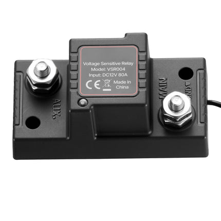 Dual Battery Isolator Kit, 12V 80A VSR, LCD Voltmeter