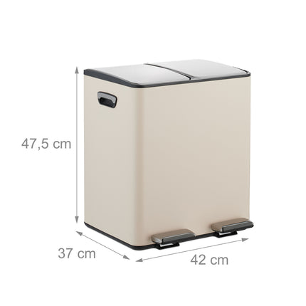 Dviejų skyrių šiukšliadėžė su pedalu - 2 x 15 l talpa