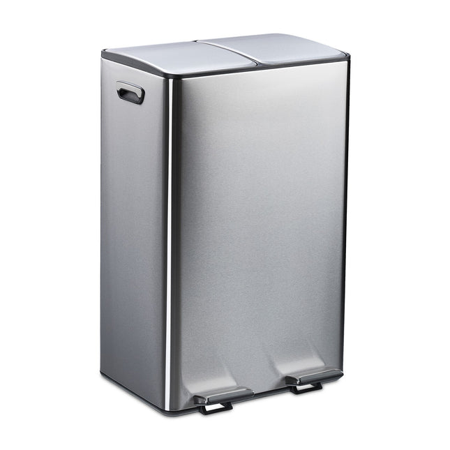 Dviejų skyrių šiukšliadėžė su pedalu, 2 x 30 l talpos