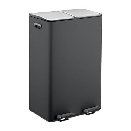 Dviejų skyrių šiukšliadėžė su pedalu, 2 x 30 l talpa