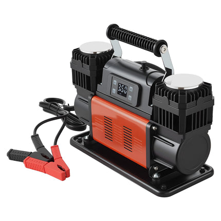 Dual Cylinder Air Compressor 12V 150 PSI, LCD Auto-Stop