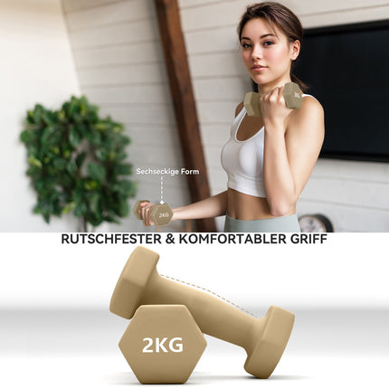 Dumbbell Set, 6-Piece Steel Weights with Case, 1-2kg