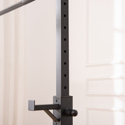 Hantelių stovas, 2 vnt. rinkinys, štangos stovas, reguliuojamo aukščio hantelių stovas su guminiais kojų antgaliais, 105-160 cm, jėgos treniruotėms, iki 150 kg