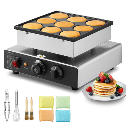 Dutch Pancake Maker 9-Hole 76mm, 850W Temp Timer