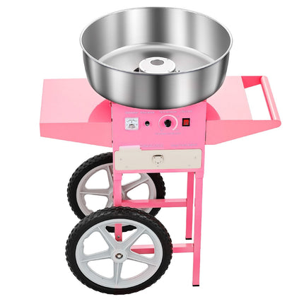 Electric Cotton Candy Machine with Cart, 1000W, Pink