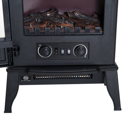 Electric fireplace, 2000W, LED flame, Low noise, Metal safety
