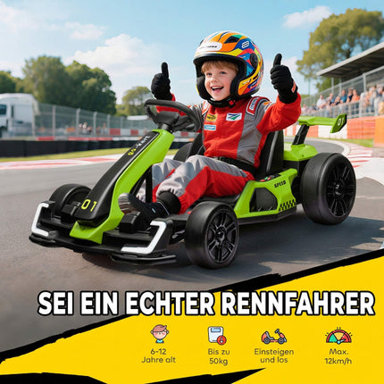 Elektrinis gokartas vaikams, 24 V, drifto režimas, reguliuojama sėdynė