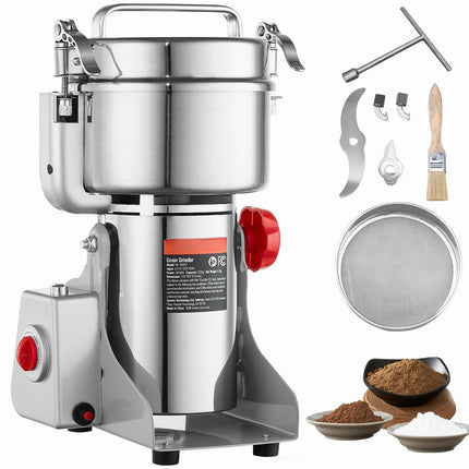 Electric Grain Mill Grinder, 1000g, 3000W, Swing Type