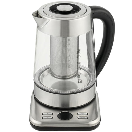 Elektrinis virdulys 1,7 l, 2200 W, stiklas, „Strix“ termostatas, arbatos sietelis