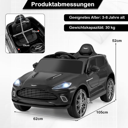 Elektrinis vaikiškas automobilis su nuotolinio valdymo pultu, 12 V baterija, muzika, juodas