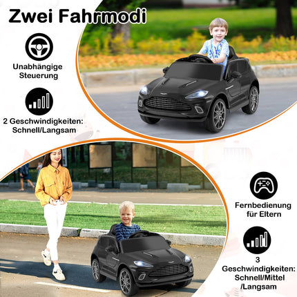 Elektrinis vaikiškas automobilis su nuotolinio valdymo pultu, 12 V baterija, muzika, juodas