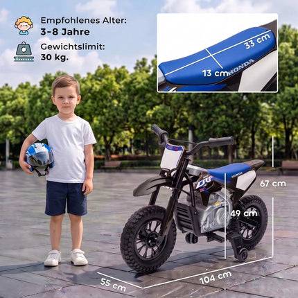 Elektrinis vaikiškas motociklas, 12 V, juodas ir mėlynas, 3–6 km/val.