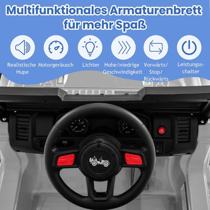 Elektrinis vaikiškas automobilis su nuotolinio valdymo pultu, MP3, 12 V, pilkas