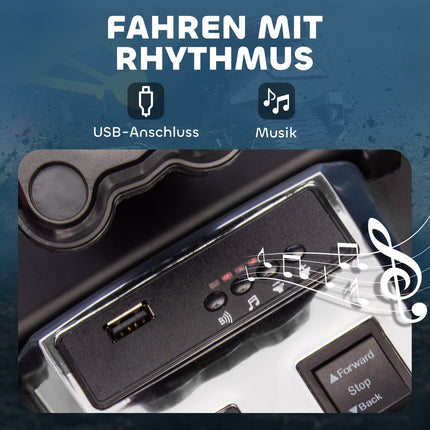Elektrinis vaikiškas triratis, su baterija, MP3 grotuvu, LED, 3-8 metų amžiaus, geltonas