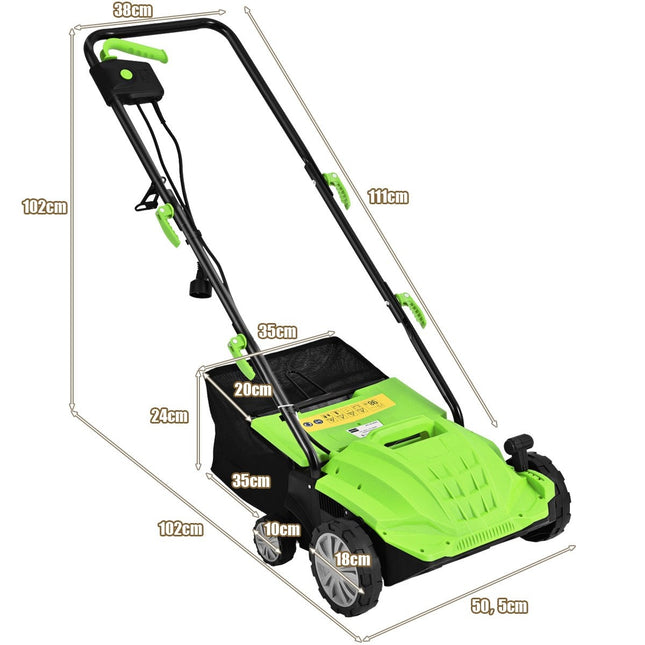 Elektrinis vejos skarifikatorius ir aeratorius, 1500 W, 30 l maišas, 32 cm plotis
