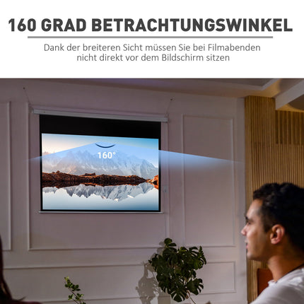 Elektrinis projektoriaus ekranas 100" 16:9 HD 4K su nuotolinio valdymo pultu
