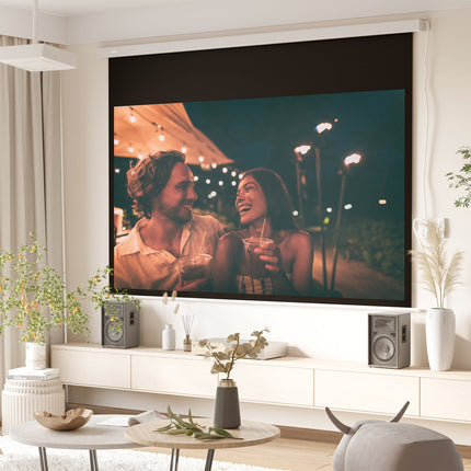 Elektrinis projektoriaus ekranas 100" 16:9 HD 4K su nuotolinio valdymo pultu