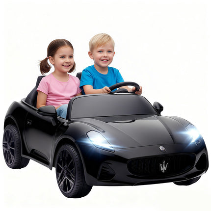 Elektrinis vaikiškas automobilis, 2 vietų, 12 V, su nuotoliniu valdymu, juodas